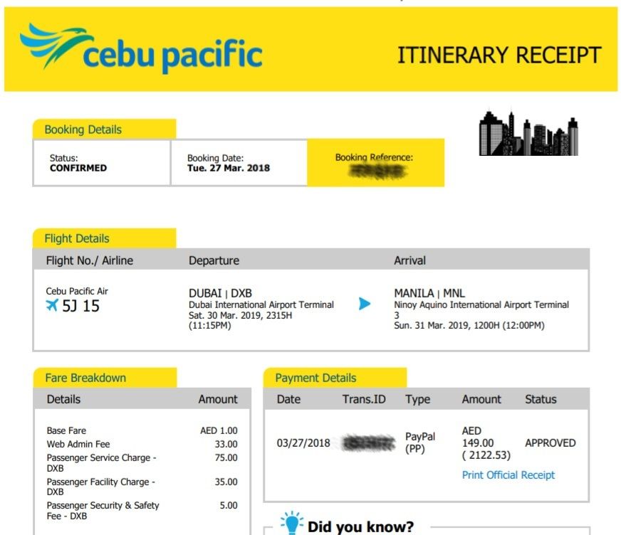 Cheapest International Air Tickets Dubai to Manila