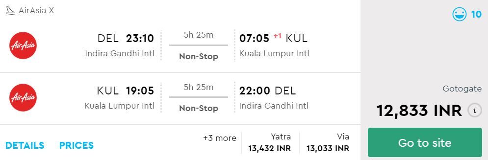 Delhi to Kuala Lumpur