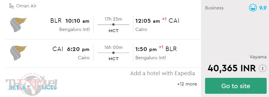 Bengaluru to Cairo