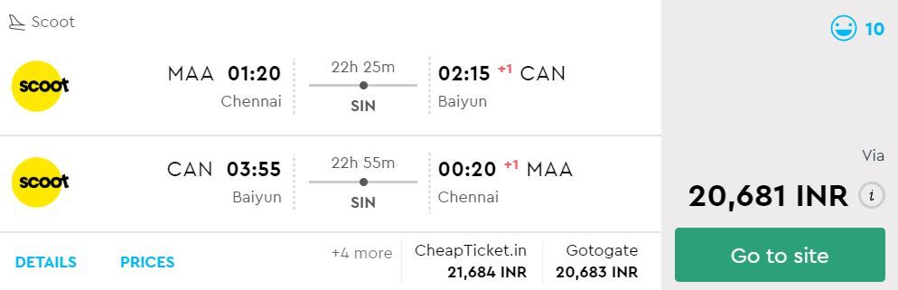 Chennai to Guangzhou