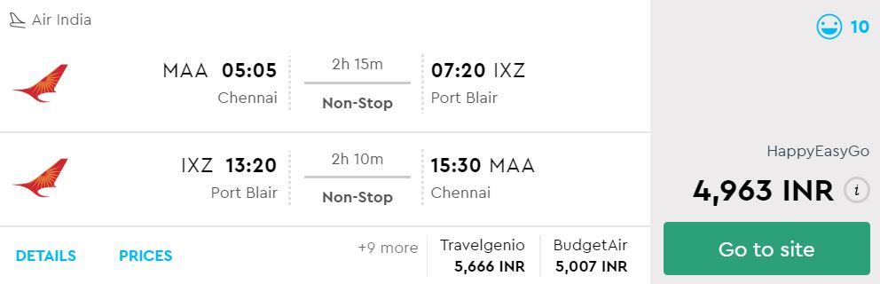 Chennai to Port Blair