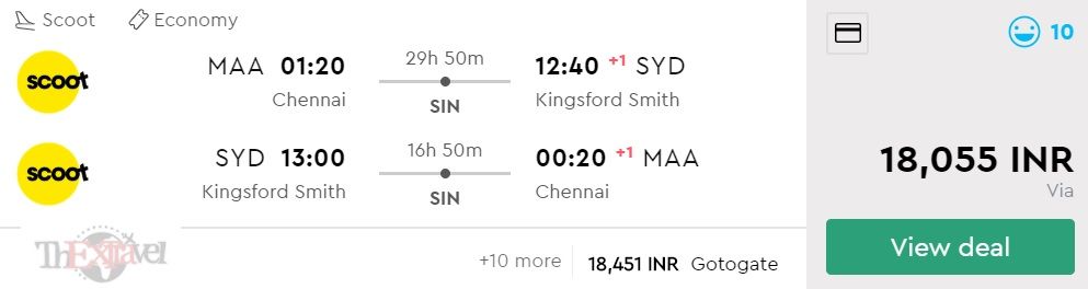Chennai to Sydney