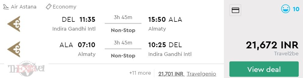 Delhi to Almaty