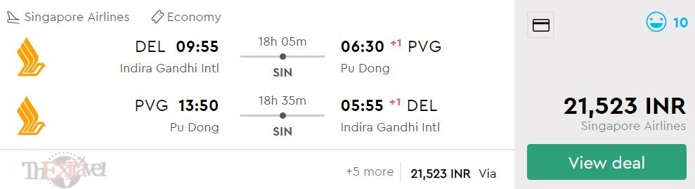Delhi to Shanghai