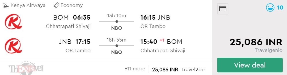Mumbai to Johannesburg