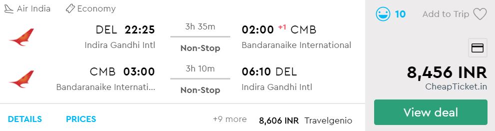 Delhi to Colombo